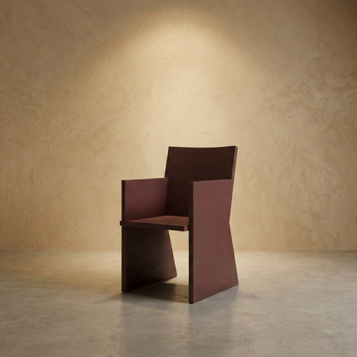 Bois Geometric Slab Armchair — Brique