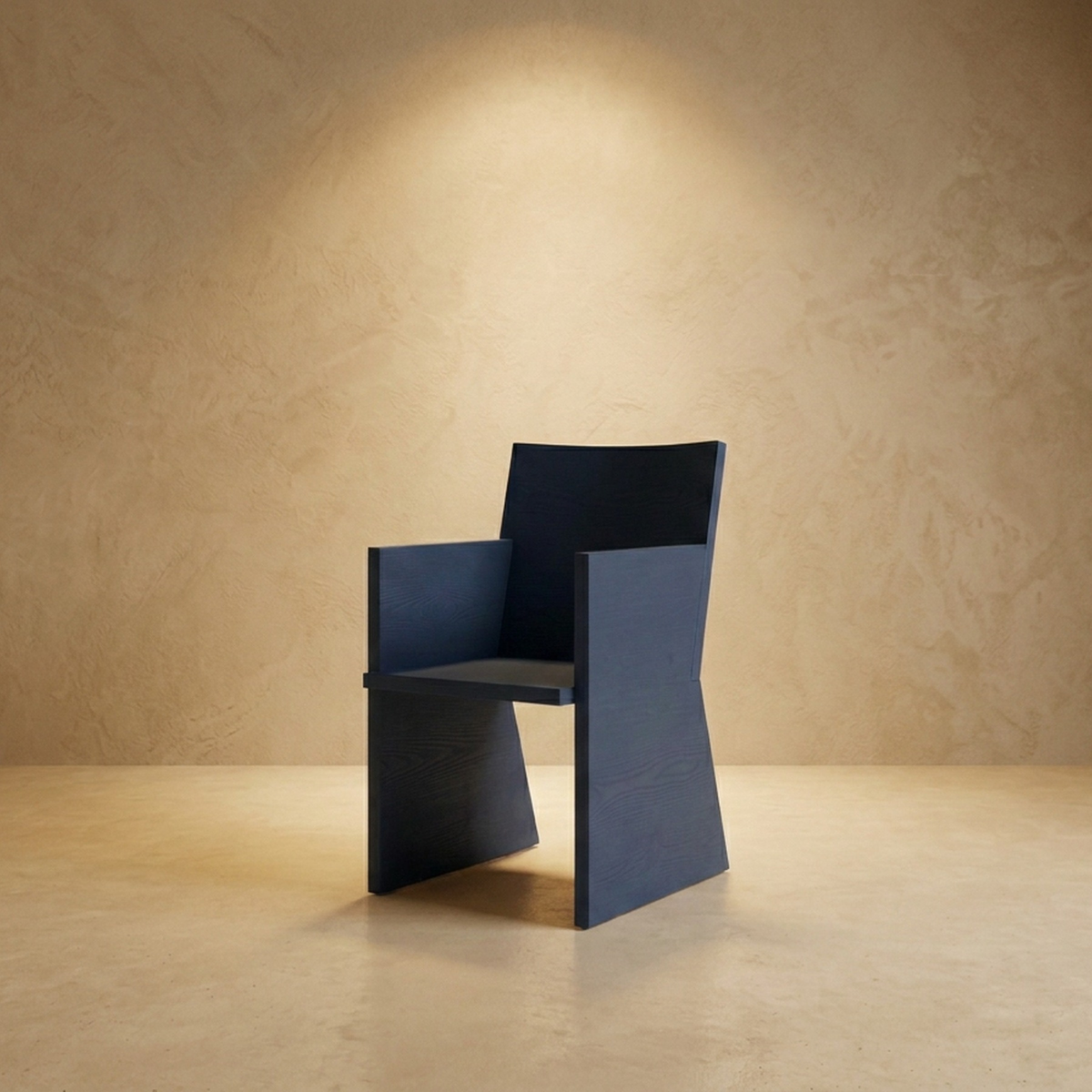 Bois Geometric Slab Armchair — Nuit