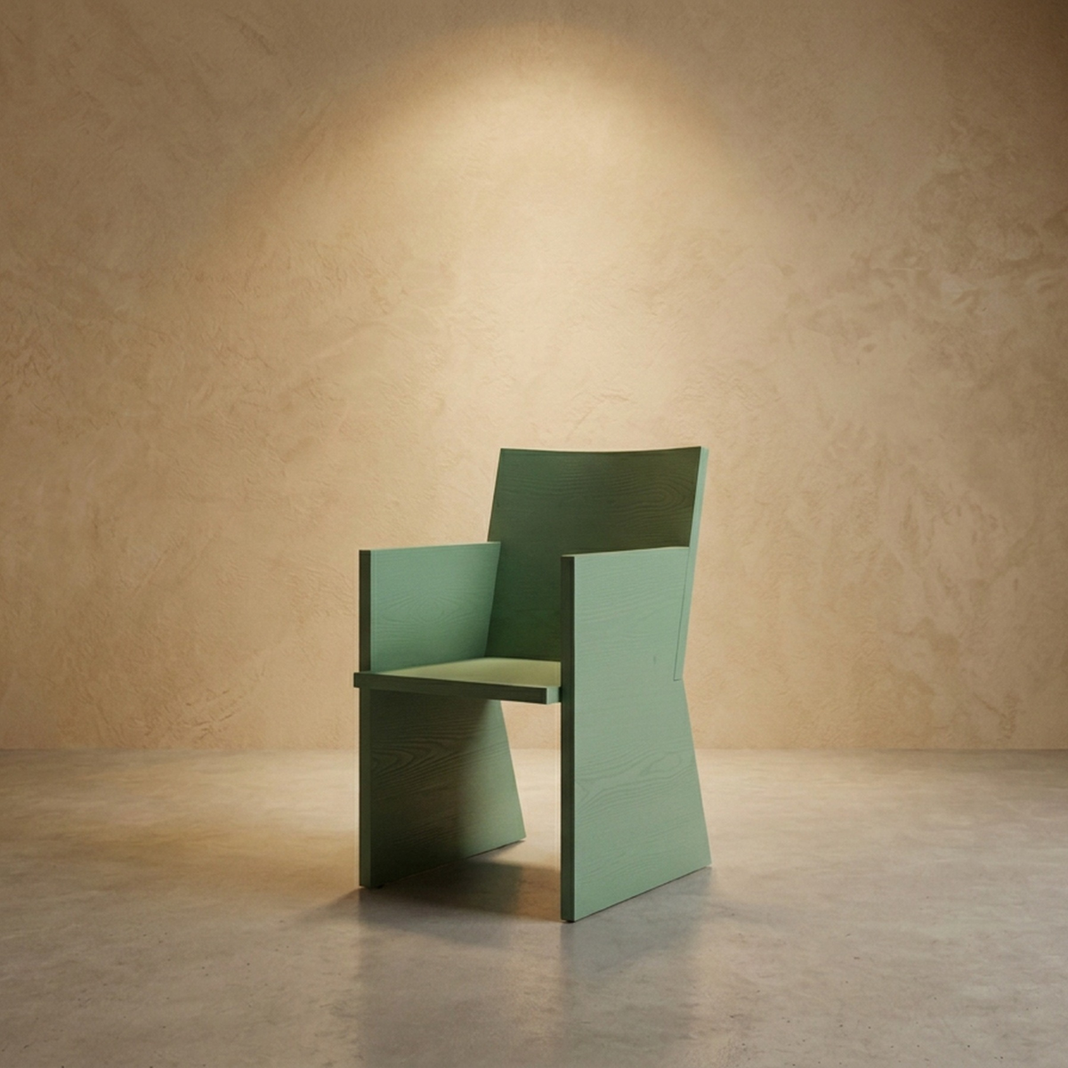 Bois Geometric Slab Armchair — Vert