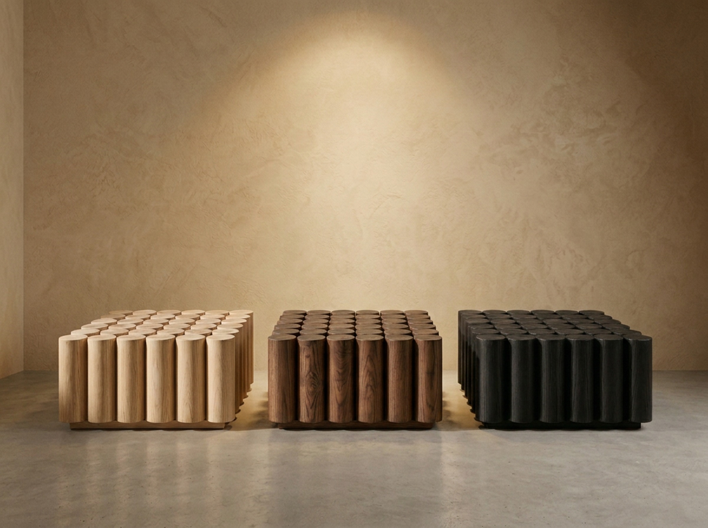 Ceppo Quadro Square Coffee Tables in Naturale, Noce and Carbone