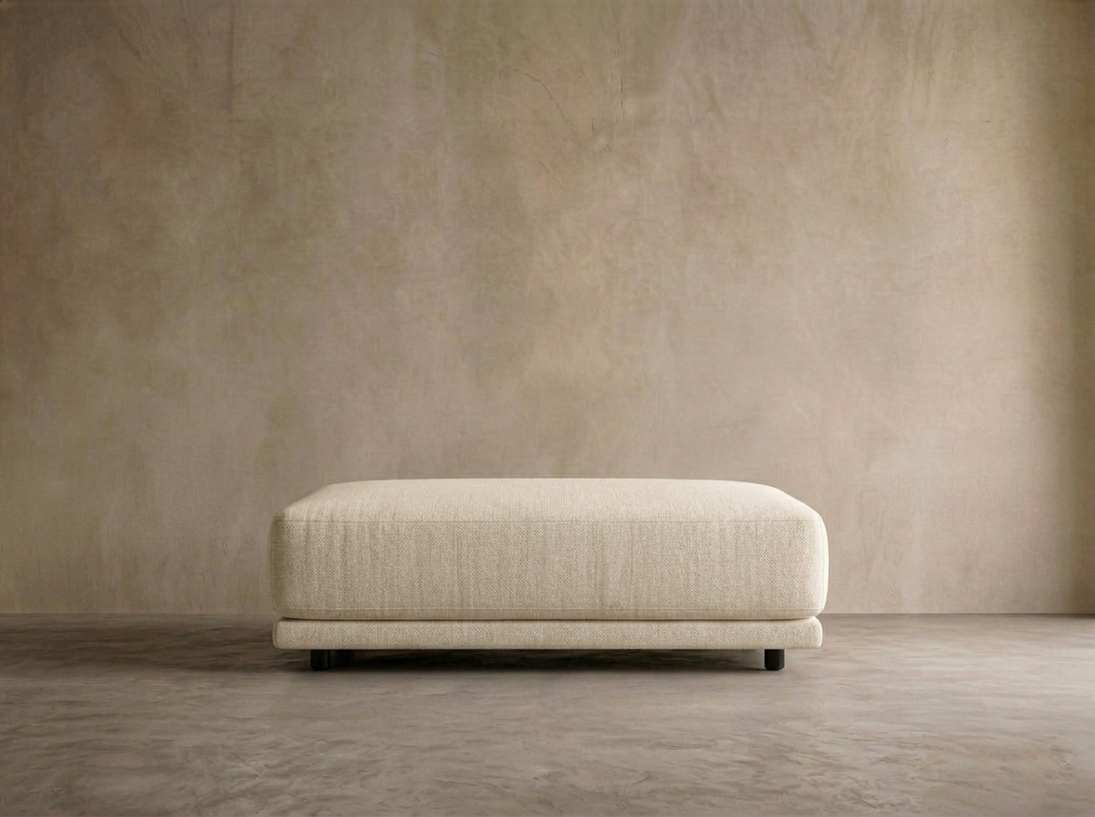 Cumulus Ottoman — Crème Linen
