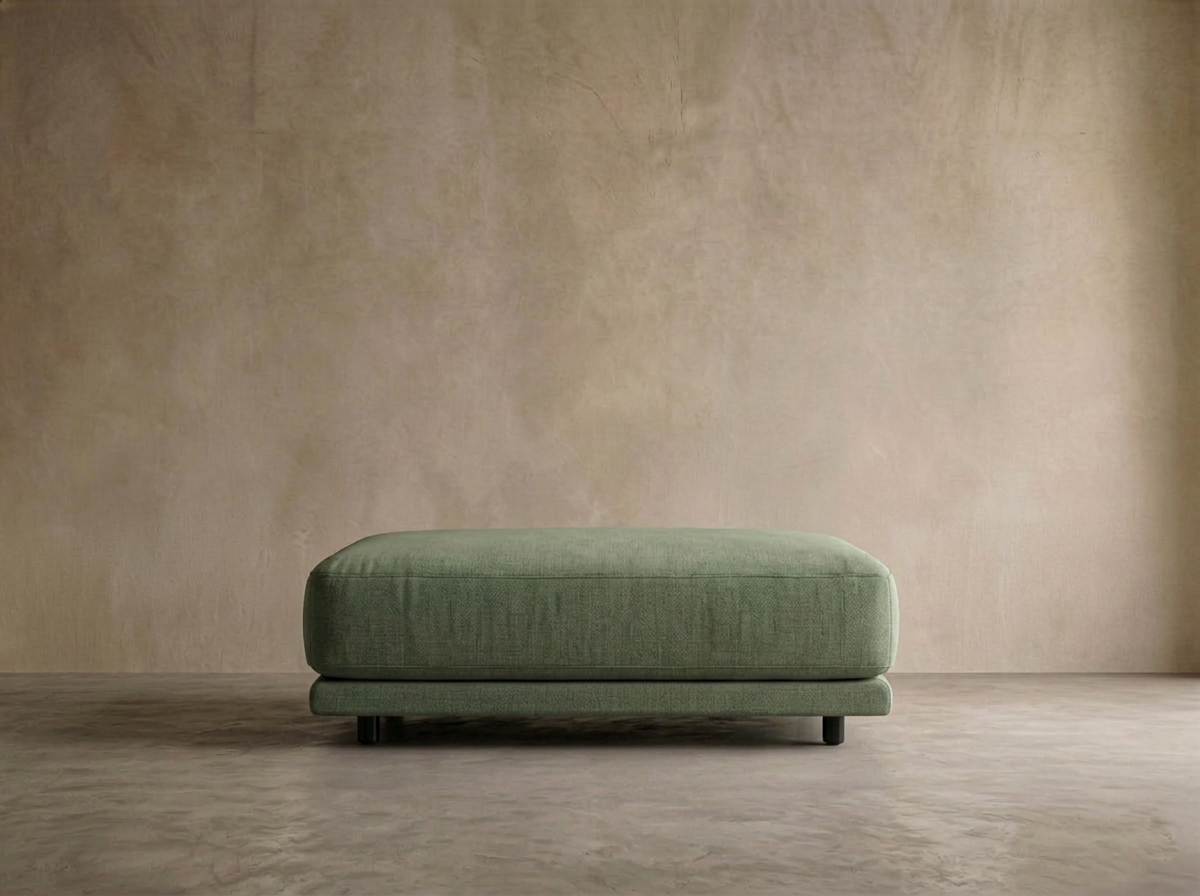 Cumulus Ottoman — Sage Linen