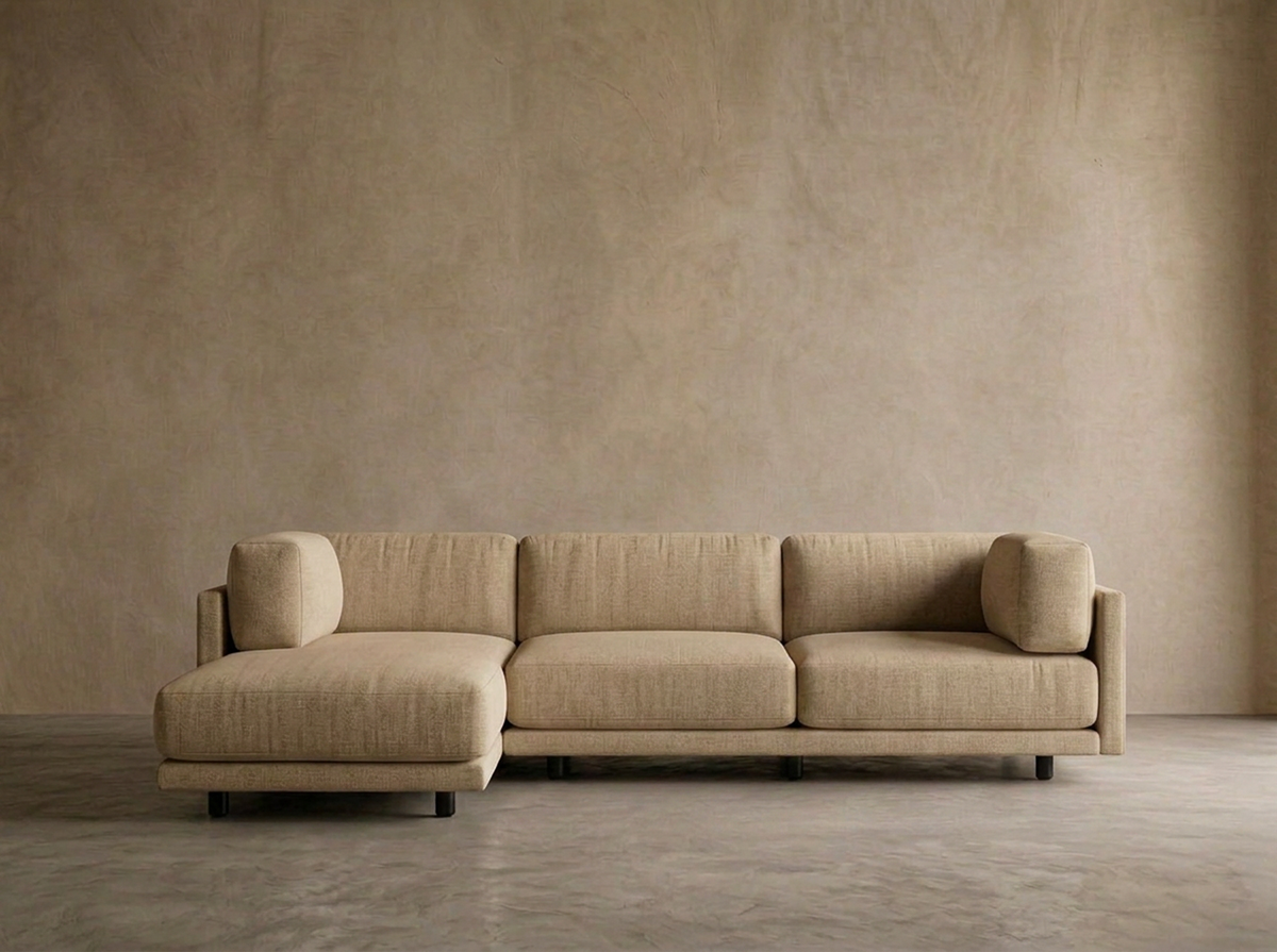 Cumulus Sofa 105" + Chaise — Sand Linen