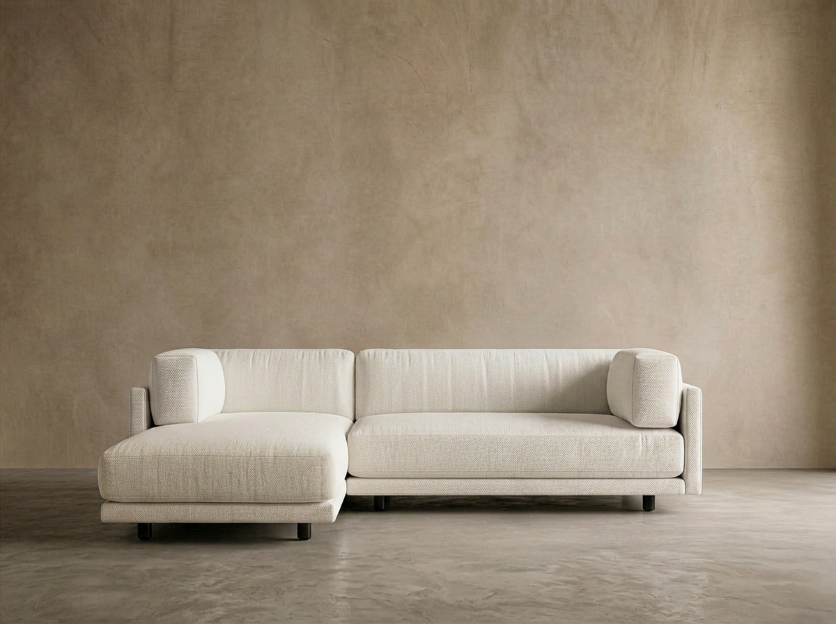 Cumulus Loveseat 90" + Chaise — Crème Linen