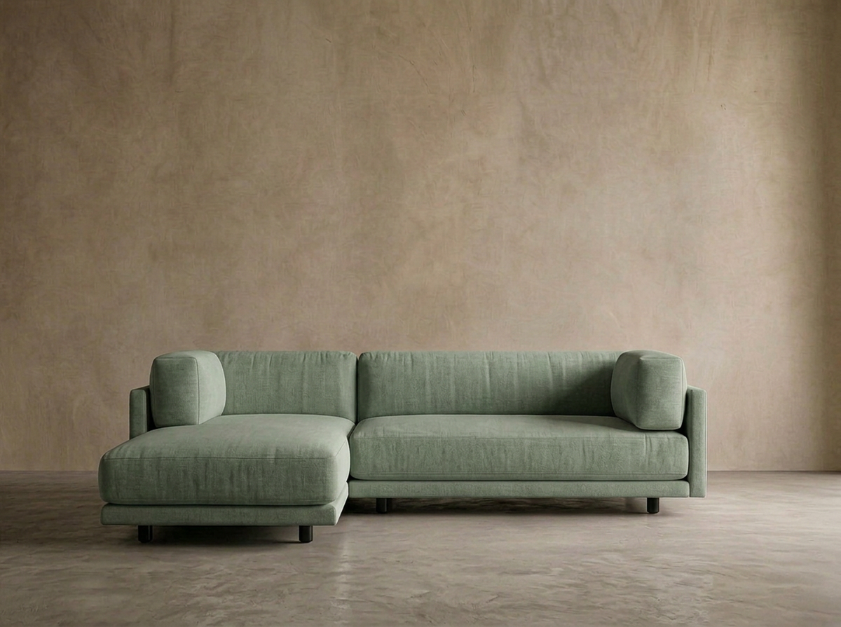 Cumulus Loveseat 90" + Chaise — Sage Linen