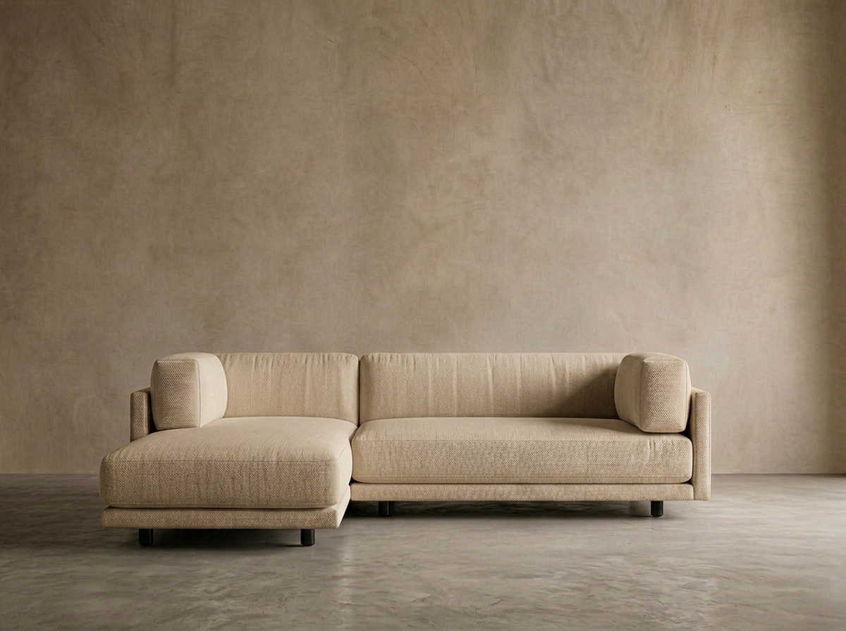 Cumulus Loveseat 90" + Chaise — Sand Linen