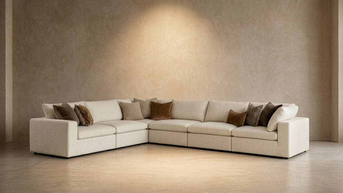 Cushing L-Sectional Modular Sectional — Ivory Linen