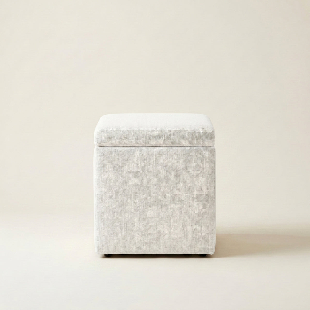 Dorm Square Storage Ottoman — Snow