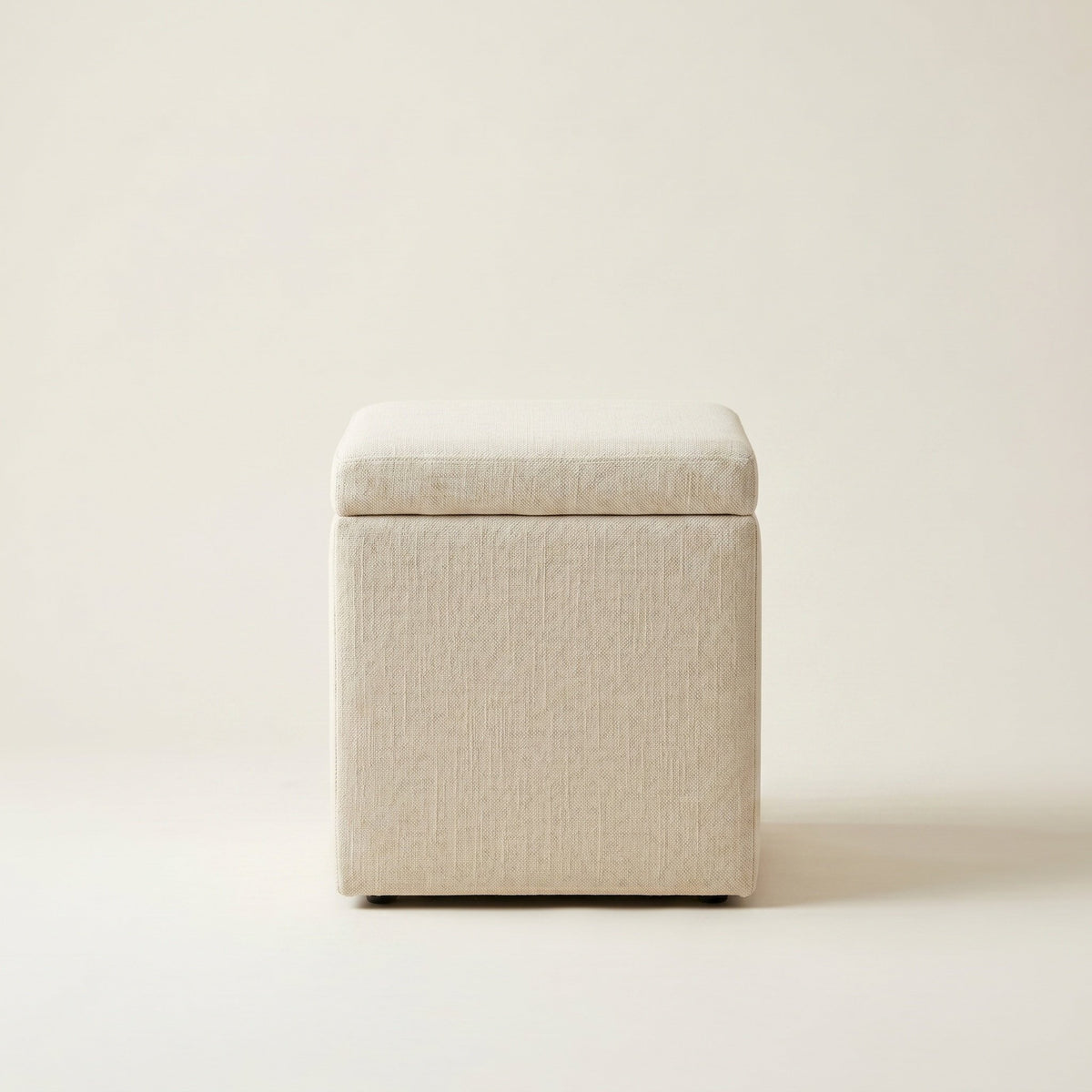 Dorm Square Storage Ottoman — Cream