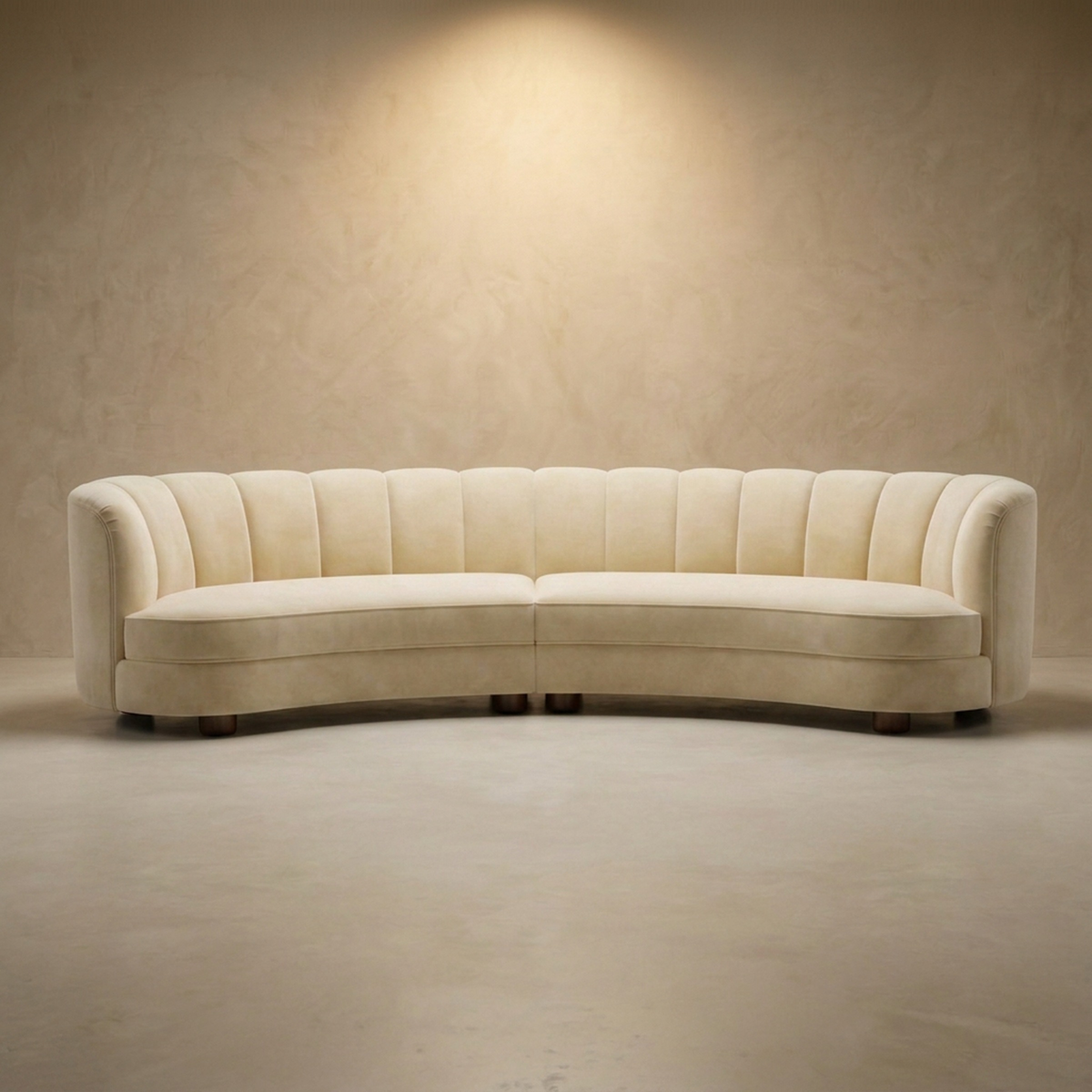 Galbe Curved Crescent Sofa — Crème