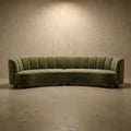 Galbe Curved Crescent Sofa in Mousse velvet