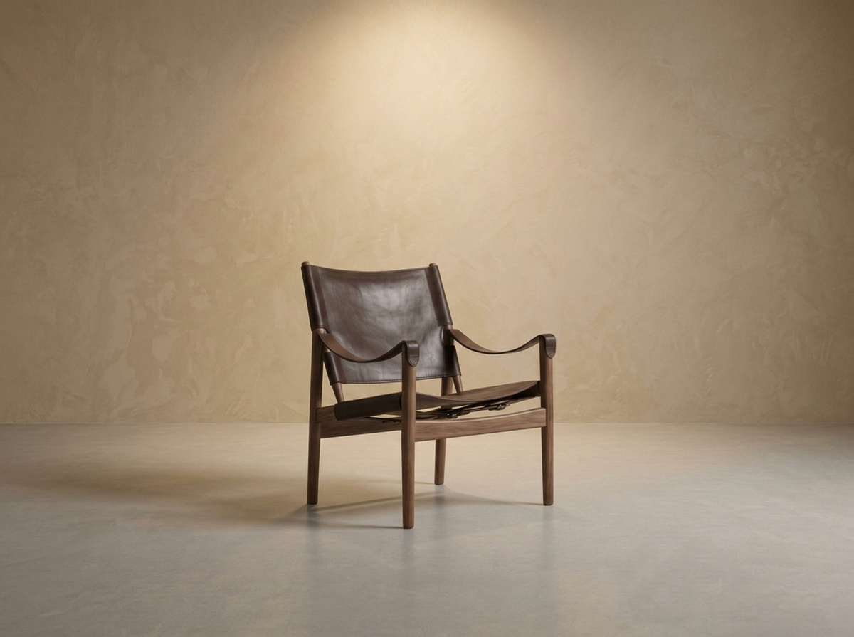 Selle Leather Sling Armchair — Tabac